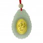 Natural Jade Agate 24k Gold Zodiac Rooster Pendant