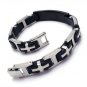 Mens Empire Black Grain Titanium Bracelet Steel Jewelry