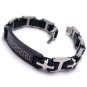 Mens Empire Black Grain Titanium Bracelet Steel Jewelry