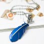 Black Titanium Steel Men's Ring Feather Love Necklace