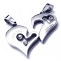Romantic Couples Hearts Titanium Silver Gold Necklaces