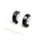 Guy Black Titanium Silver Cross Design Earrings for Men