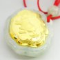 Natural Jade 24k Gold Zodiac Pig Charm or Pendant