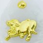 Natural Jade 24k Gold Zodiac Ox Pendant Necklace