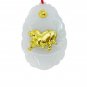 Natural Jade 24k Gold Zodiac Ox Pendant Necklace