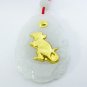 Natural Jade 24k Gold Zodiac Rat Pendant Necklace