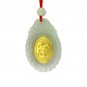 Natural Jade Zodiac DRAGON 24k Gold Pendant Charm