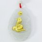 Jade 24k Gold Zodiac Snake Penant Necklace