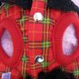 New Red Plaid Pattern Crown Hair Coat for Dogs - Size 1