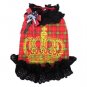 New Red Plaid Pattern Crown Hair Coat for Dogs - Size 1