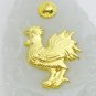 Natural Jade 24k Gold Zodiac Rooster Pendant