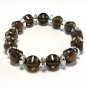 All Natural Quartz Agate Crystal Brown Elastic Bracelet