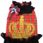 New Red Plaid Pattern Crown Hair Coat for Dogs - Size 4