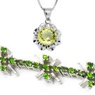 New Natural Green Bracelet Emerald Necklace Lemon Stone
