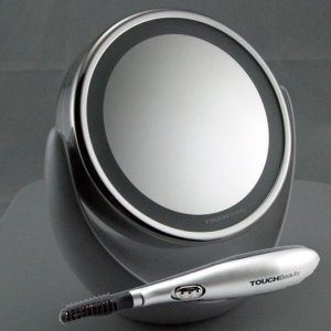 Double LED Light Mirror Stand for Makeup Eyelash Curler