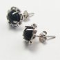 Smooth Circle Shaped Black Jade Earrings