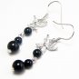New Dangling Circular Black Jade Cut Earrings