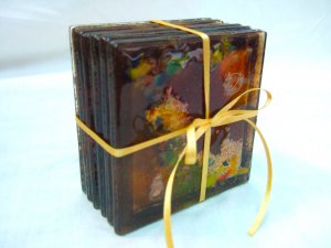 Fused glass coasters