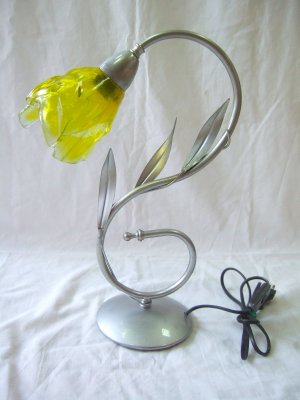 Olive branch fused glass light