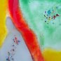 Fused glass rainbow plate