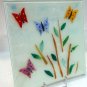 Large fused glass butterfly plate