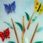 Small fused glass butterfly plate