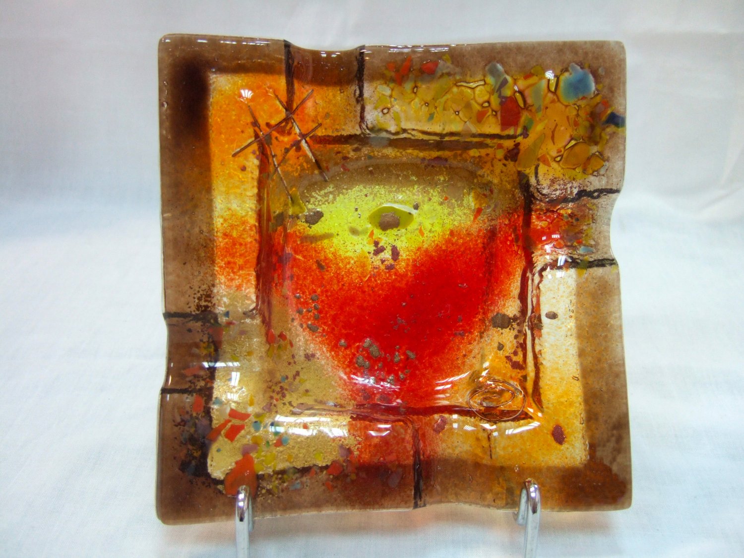 Fused glass ashtray