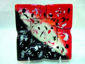 Fused glass ashtray