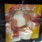 Fused glass metallic dust ashtray