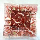 Fused glass metallic dust ashtray