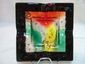 Fused glass ashtray