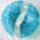 Aqua mosaic fused glass bowl