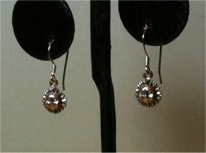 PETITE Sun SOLID 925 SOLID Sterling Silver Dangle Earrings-HANDMADE