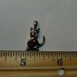 ESTATE 1.50ctw Red & Clear Cubic Zirconia Cat Pendant 925 SOLID Sterling Silver