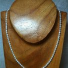 White Pearl Strand Necklace Adjustable 925 Sterling Silver Spring Ring Clasp
