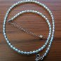 White Pearl Strand Necklace Adjustable 925 Sterling Silver Spring Ring Clasp