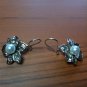 7mm Pearl Flower Design Dangle Earrings 925 Sterling Silver