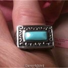 1.00ctw Turquoise Ornate Ring 925 Sterling Silver Size 6.5