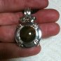 Lab Created Amber Sliding 925 Sterling Silver Pendant & Rope Cord Necklace