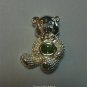 0.85ctw Peridot Combination Pin-Brooch & Pendant Bear Design 925 Sterling Silver