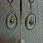 Lavender & White MOP with Silver FAUX Pearl Dangle LeverBack Earrings 925 Silver