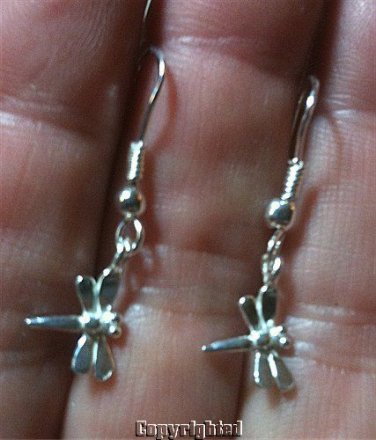 Dragonfly PETITE Dangle Earrings HANDMADE 925 Sterling Silver