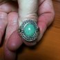 NATURAL Mint Green Chalcedony Cabochon Ring 925 Sterling Silver Size 7.5