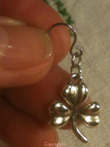 Shamrock Dangle Drop Earrings Handmade Hypoallergenic Stainless Steel Ear Wires