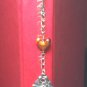 Mini Bookmark Wavy Silver Tone Dangling Catseye Heart & Lovebirds "Handmade"