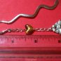 Mini Bookmark Wavy Silver Tone Dangling Catseye Heart & Lovebirds "Handmade"