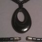 EXQUISITE Natural Hematite Lariat Pendant Tubular Hematite Necklace