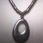 EXQUISITE Natural Hematite Lariat Pendant Tubular Hematite Necklace