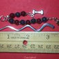 Natural Jade Beads Dog & Bone Charms Dangle - SilverTone Mini Bookmark Handmade