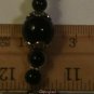 Black Beaded Mini Bookmark with Natural Catseye Heart attached at End "Handmade"